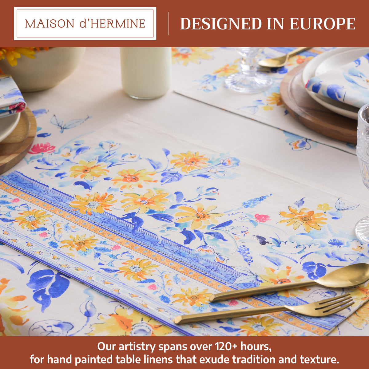 Placemats Set of 4 Reusable 100% Cotton (138 - Girassol / 13" X 19" (Pack of 4))