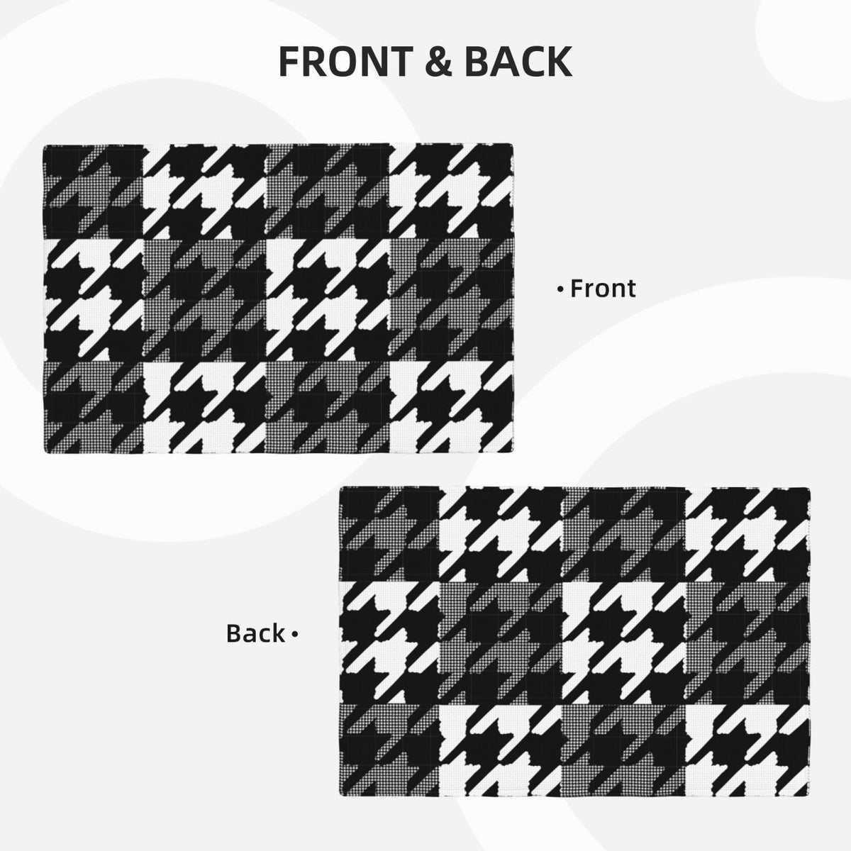 Placemats Houndstooth Checkerboard Place Mat Set of 6 Pieces Heat (6PCS / Houndstooth Checkerboard)