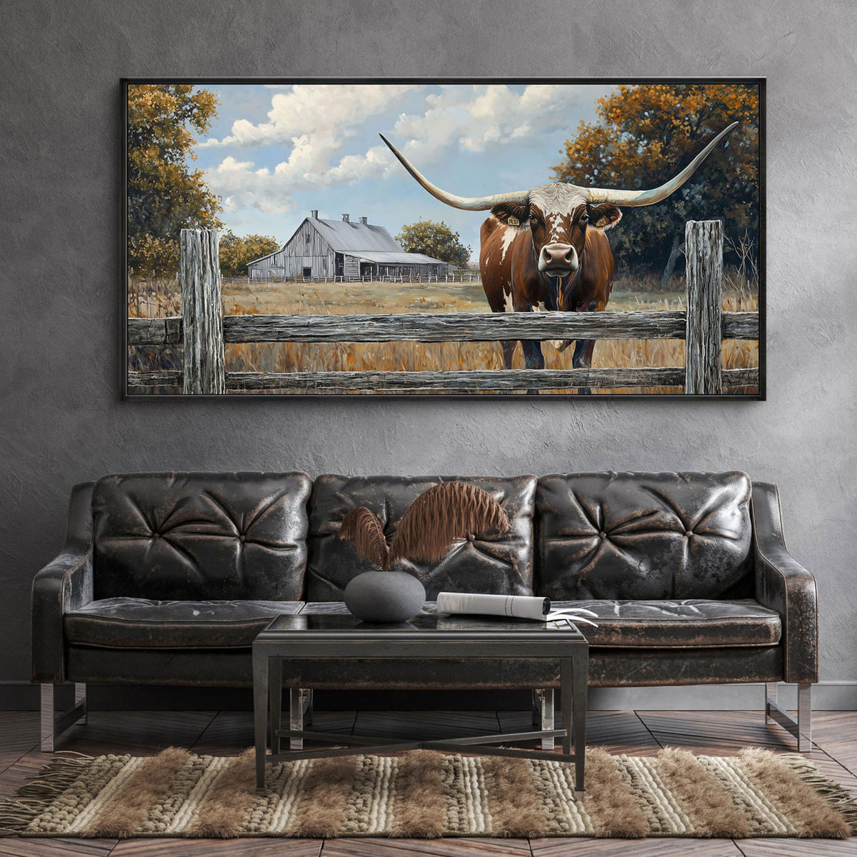 Rustic Wall Decor Poster 48x24 Inches (Brown-1 / 48"L x 24"W)