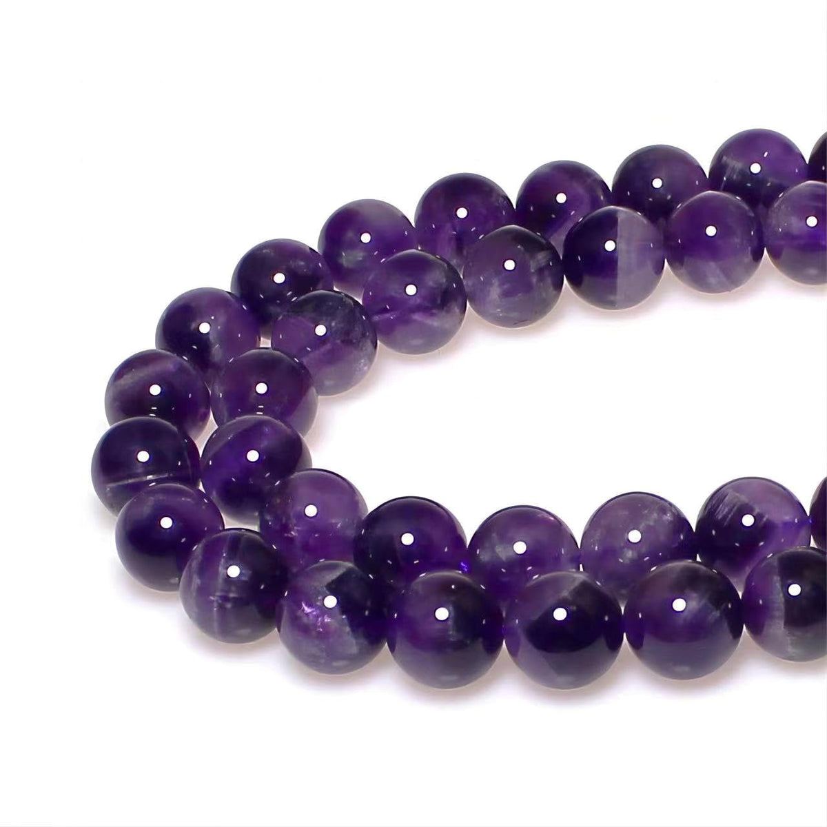 Natural Dreamy Amethyst Beads Round Stone Beads DIY Loose Beads for Jewelry Making Beads 15" (Dreamy Amethyst / 8mm)