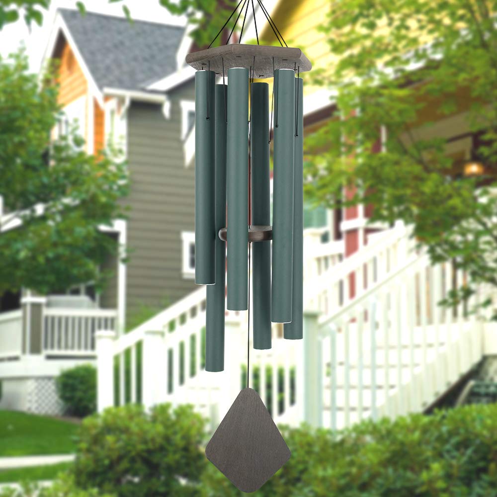 Memorial Wind Chimes 44 inch Green Deep Tone Sympathy Gift Patio Porch Home (44"GR)