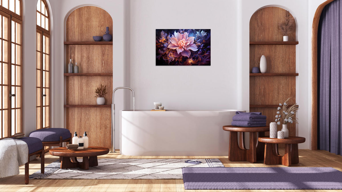 1 Panel Purple Flower Pictures Purple Paintings Abstract Flower Pictures Wall Decor Abstract Flowers Print on Canvas Plum Color Wall Art for Home Decor Stretched and Framed 20x30 inch (30"L x 20"W / Purple Flower 7)