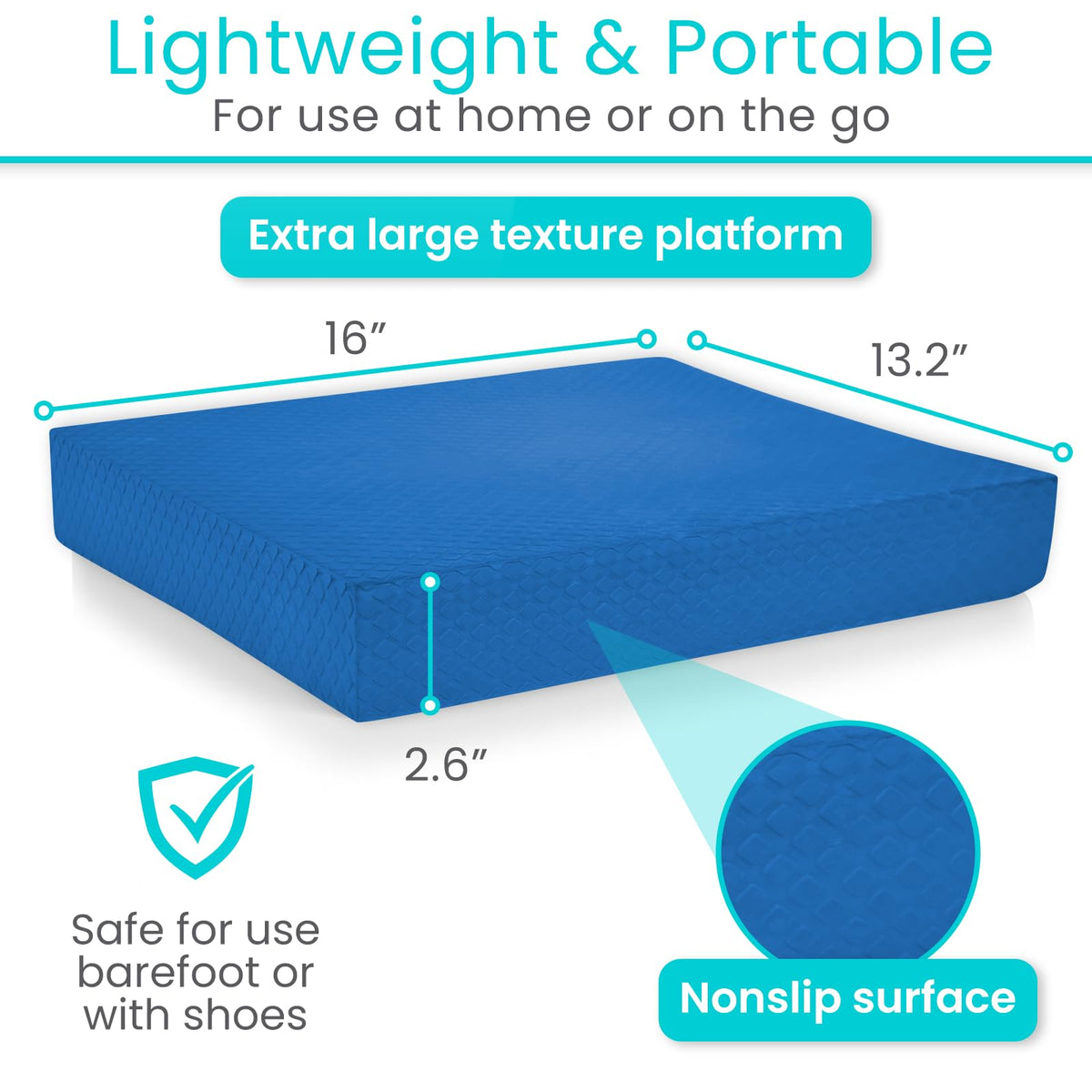 Balance Pad Foam Board Yoga Mat Block for Physical Therapy (Champion Blue)