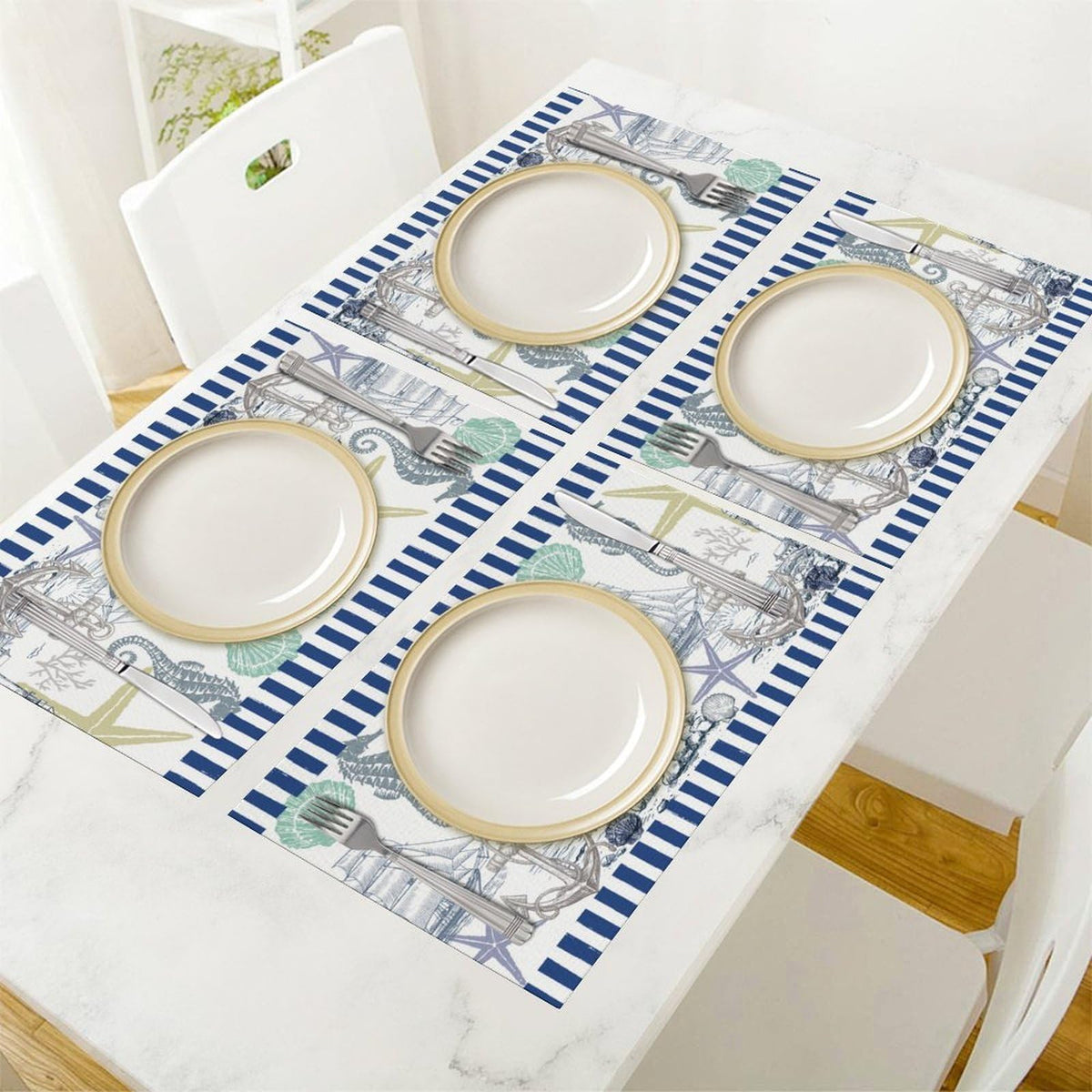 Nautical Placemat Set of 4 (Coastal-1 / 4pcs)