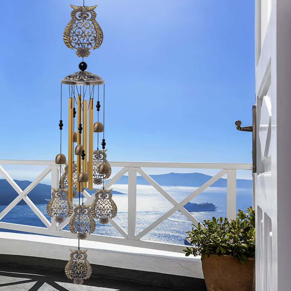 Garden Owl Wind Chimes Outdoor Indoor Decor