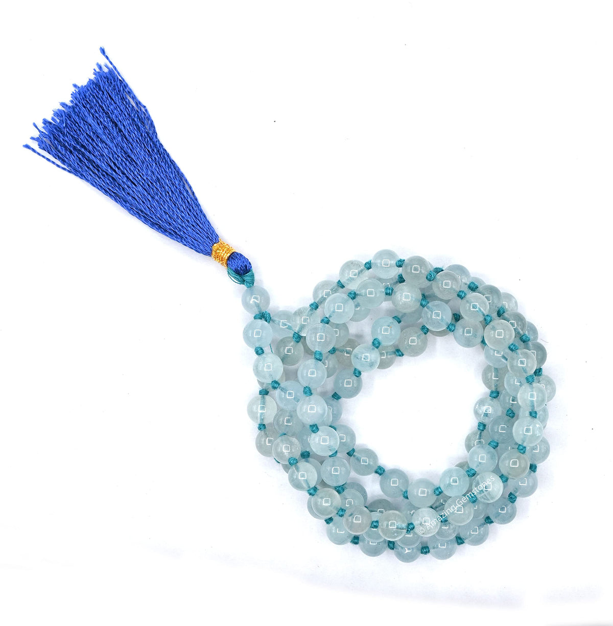 Aquamarine Mala (Aquamarine / Knotted)