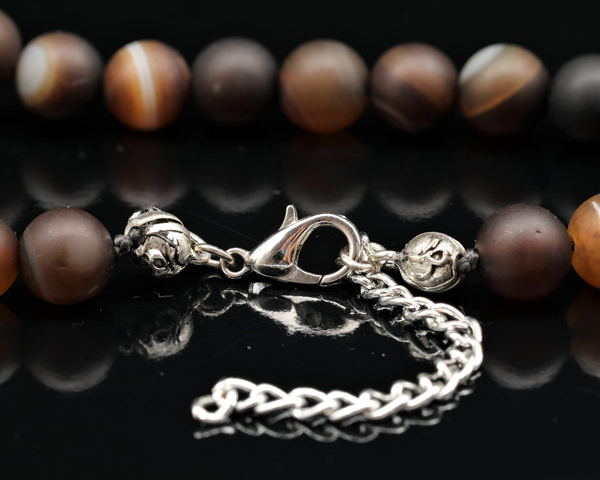 Natural Matte Brown Agate Beaded Choker Necklace (Matte Brown Agate / 40 Inches)