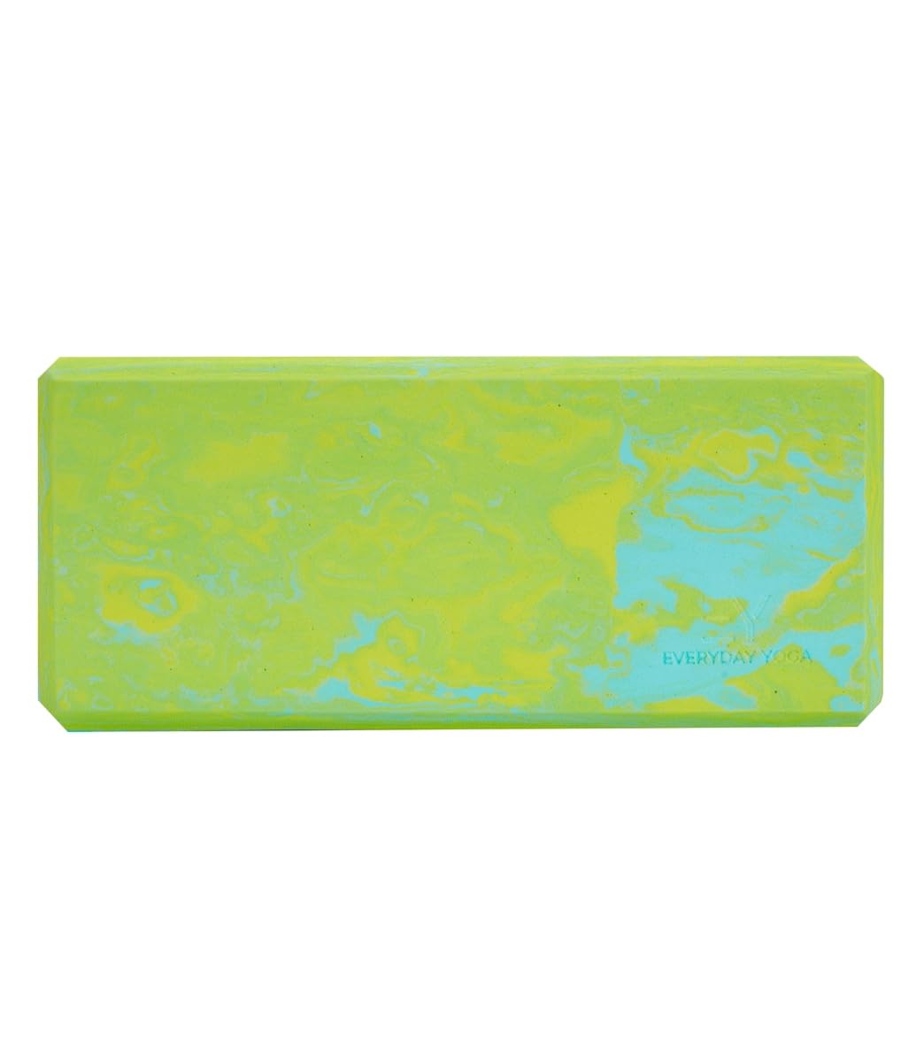 Kid’s 3 Inch Marbled Foam Yoga Block (Turquoise Multi / 3 Inch Thick)