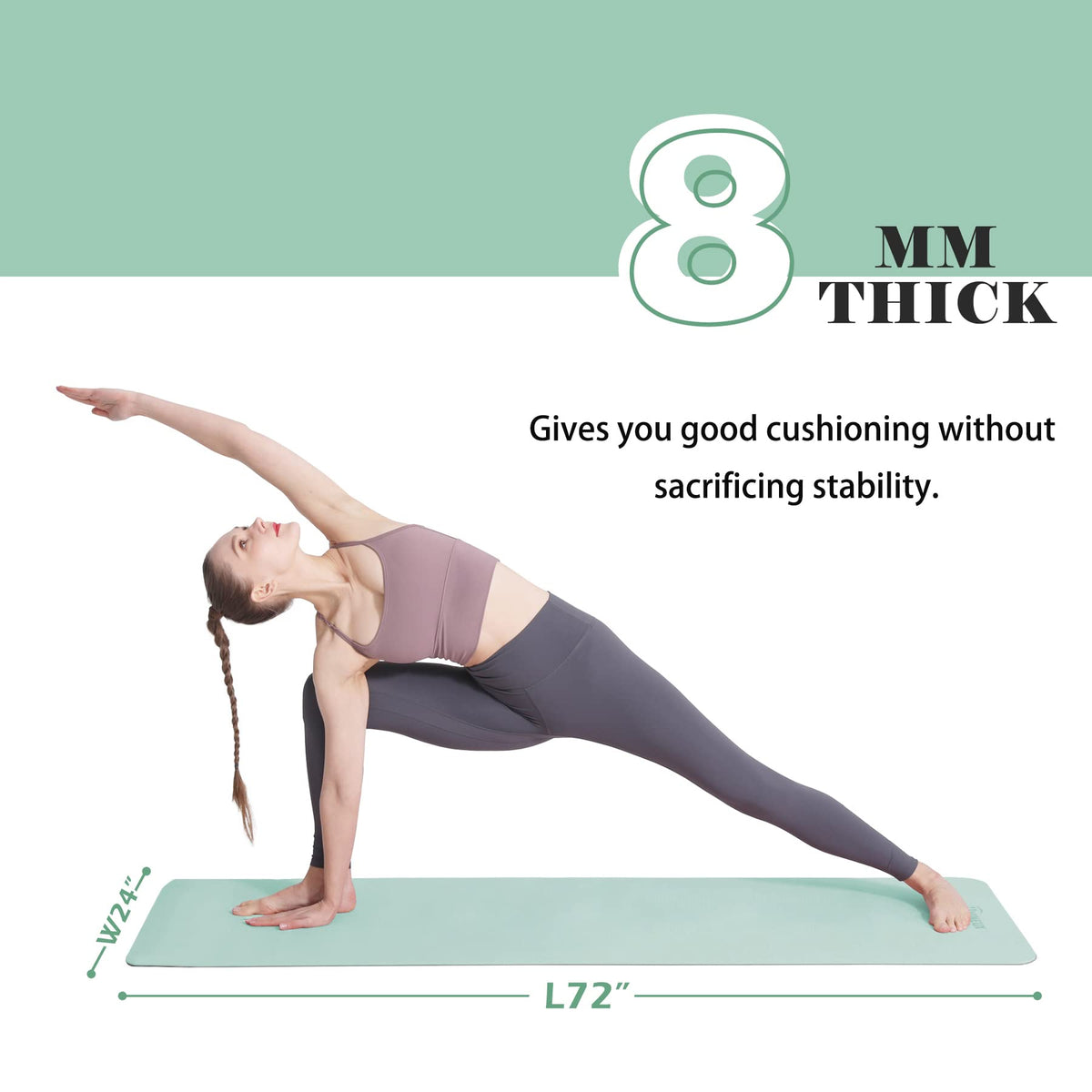Yoga Mat Extra Thick 1 (72"x24"x1/3" / Matcha Green)