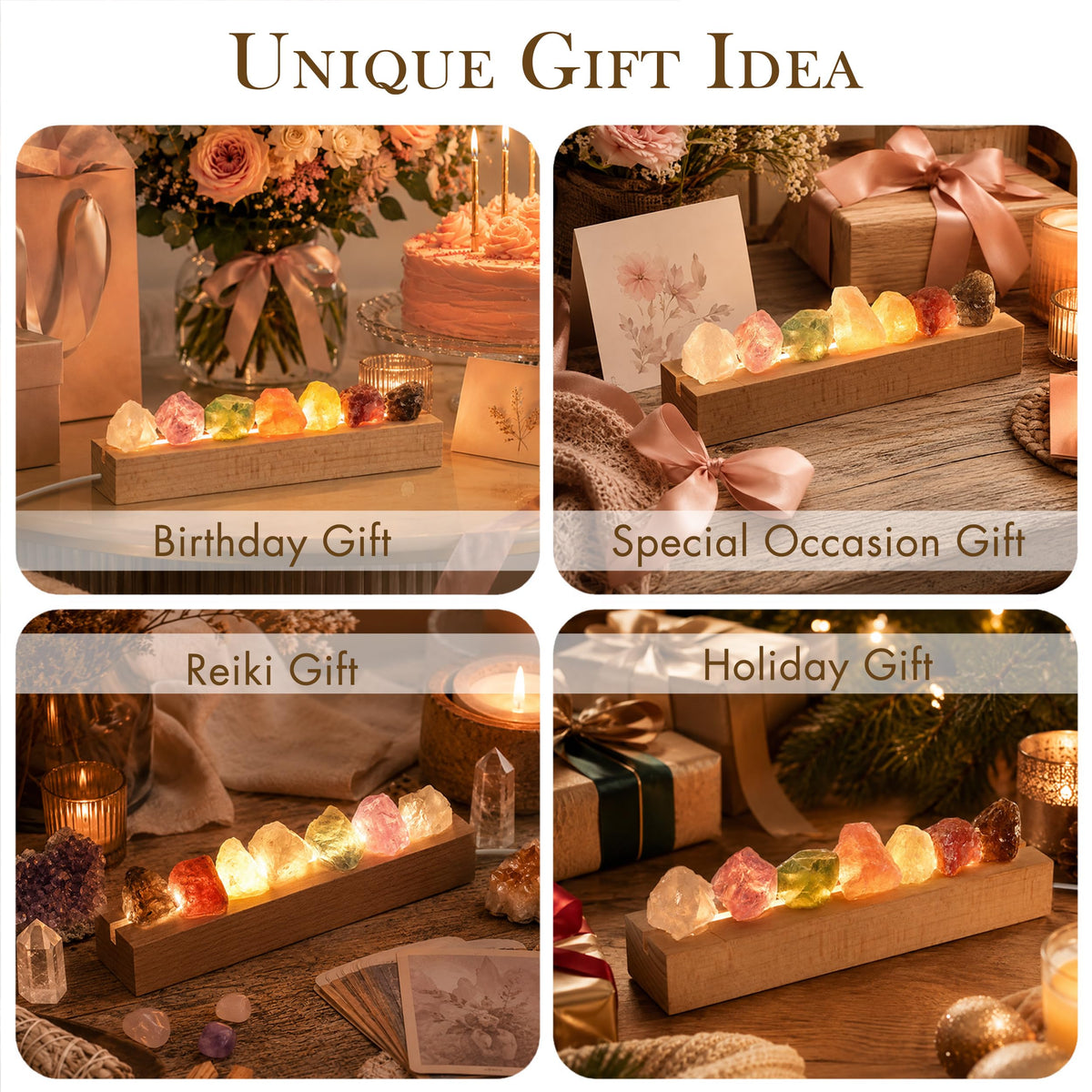 Healing Crystal Night Light (Plug-in-7 chakral stones)