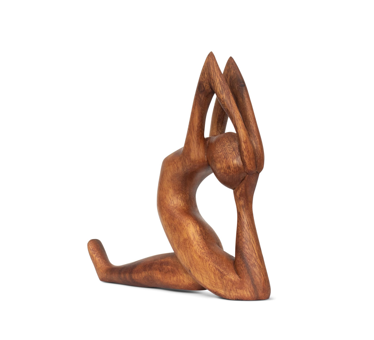 8" Wooden Handmade Yoga Statue (One-Legged Split in Mermaid Pose)