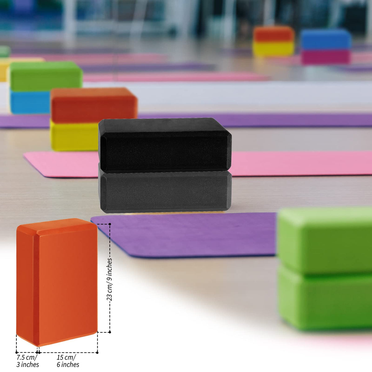 10 Pcs Foam EVA Yoga Blocks Lightweight Yoga Bricks Non Slip Supportive Foam Blocks Yoga Prop Accessories for Yoga (Mixed Colors)