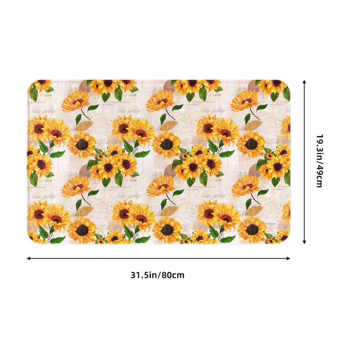 Sunflowers Bath Mat Non (1'8" x 2'8" (Rectangular) / Sunflowers)