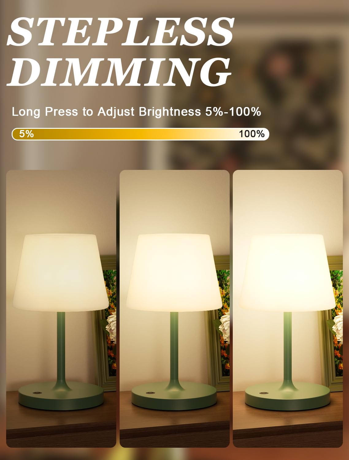 Green Cordless Shower Lamp Waterproof (Green / 1 Pack)