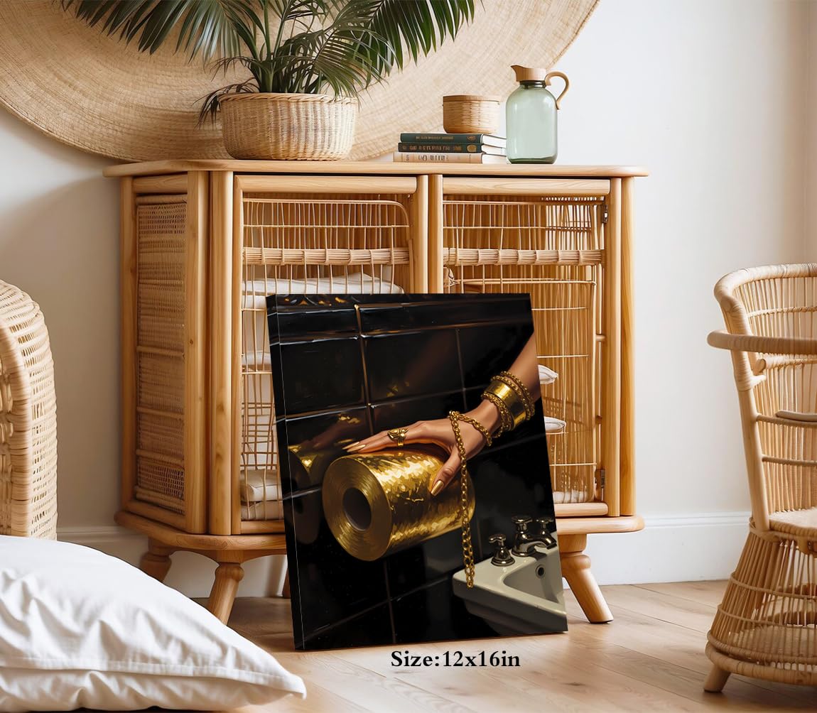 Golden Vintage Framed Bathroom Wall Art (Golden Vintage Framed Bathroom Wall Art)