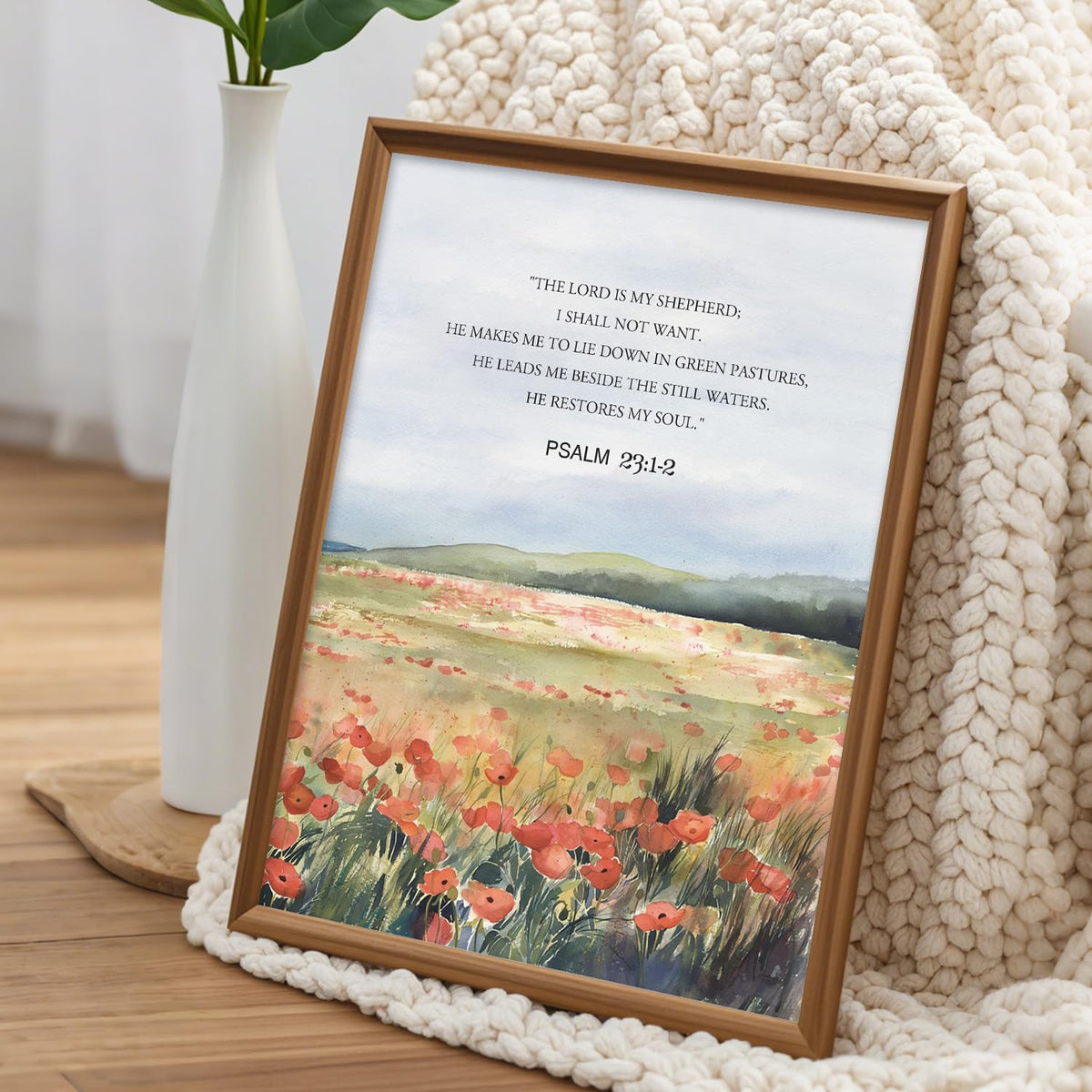 Biblical Verses Floral Framed Canvas Wall Art Set Of 3 (Bible verses wall art)