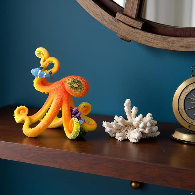 Deep Sea Octopus Statue (Orange)