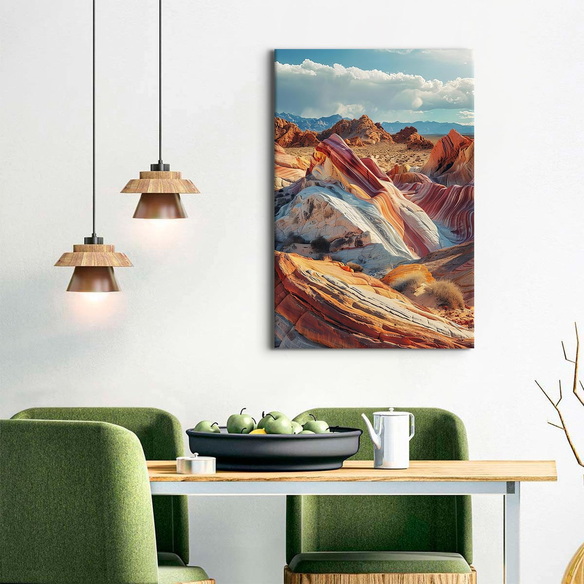 Vintage Valley of Fire State Park Nevada Nature Landscape Poster of the USA Printed on Canvas 24x36”Blue Sky Background Modern Landscape for Bedroom Office Bathroom Poster Painting Wall Decor Art Gift (24"L x 36"W / FSPFJ11)