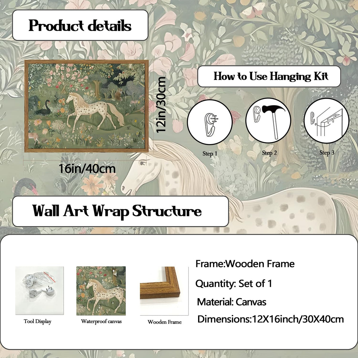 Funny Horse Wall Art (Animal-E / 16"L x 12"W)