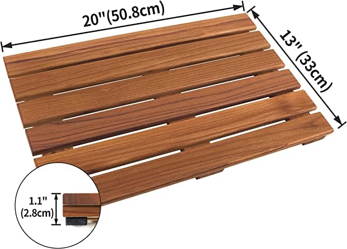 Teak Shower Mat (20" x 13" (Rectangular) / Teak)