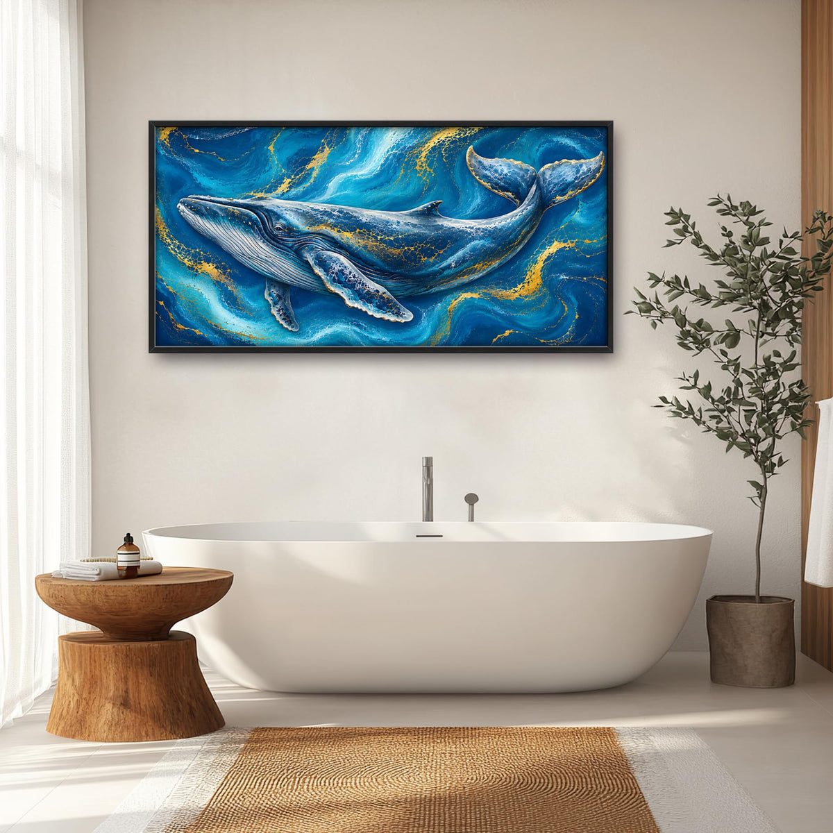 Humpback Whale Large Wall Art (whale / 60"L x 30"W)