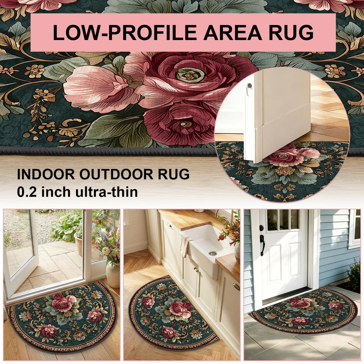 Semicircular Entrance Door Mat 24" x 36" (#38 / 2' x 3' (Semicircular))