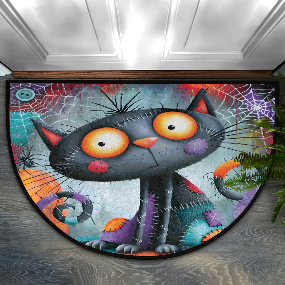 Halloween Half Round Doormat Non Slip Semi Circle Rug Outdoor Welcome Mat (Z-106)