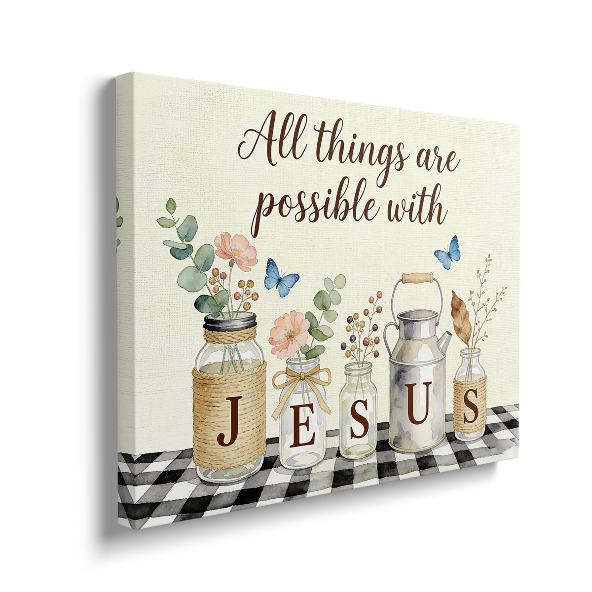 Christian Canvas Wall Art Inspirational Quote Modern ArtWork 20" x 24" (Christian Jesus / 24"L x 20"W)