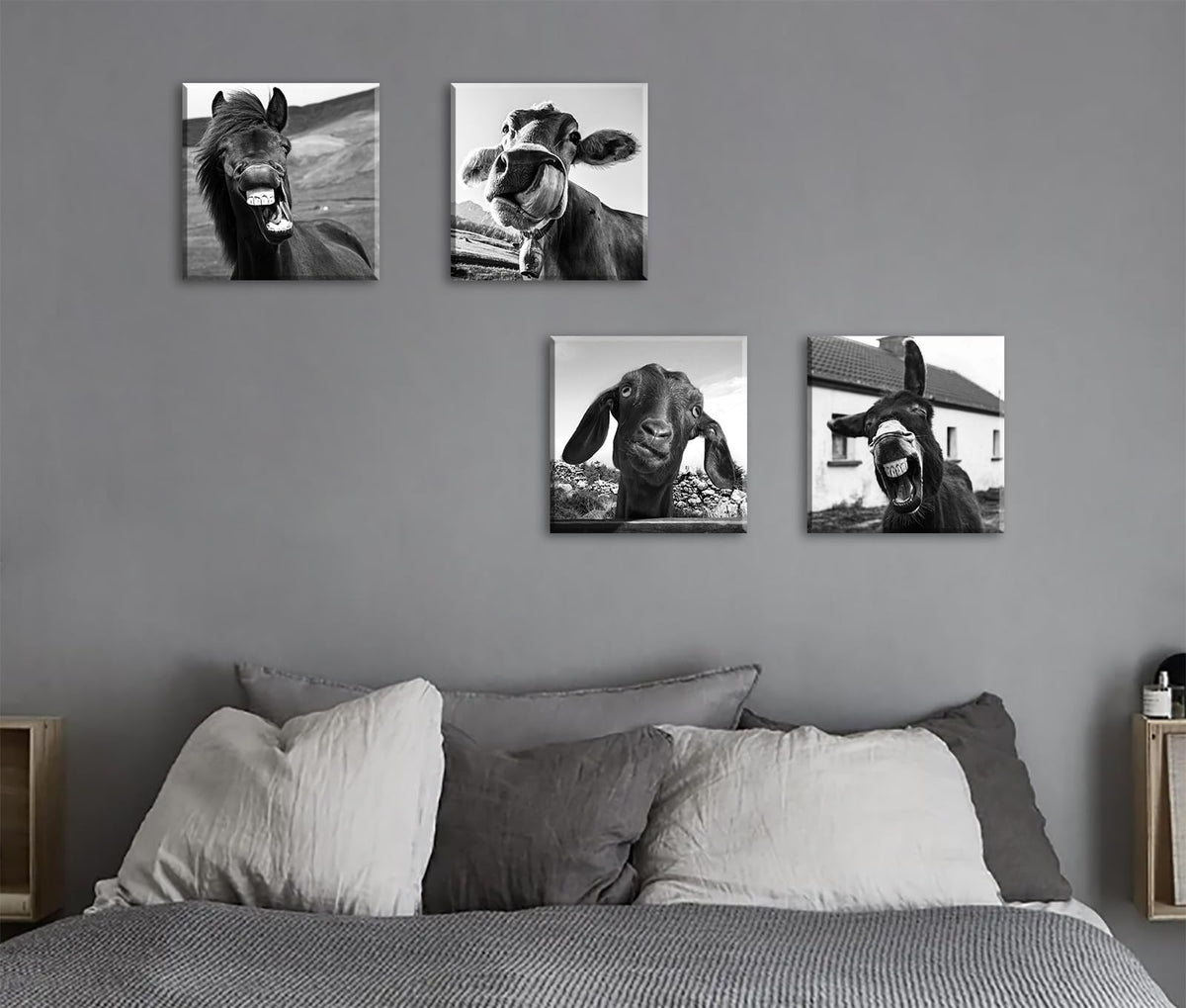 Funny Bathroom Wall Art (12"L x 12"W / Artwork-a09)