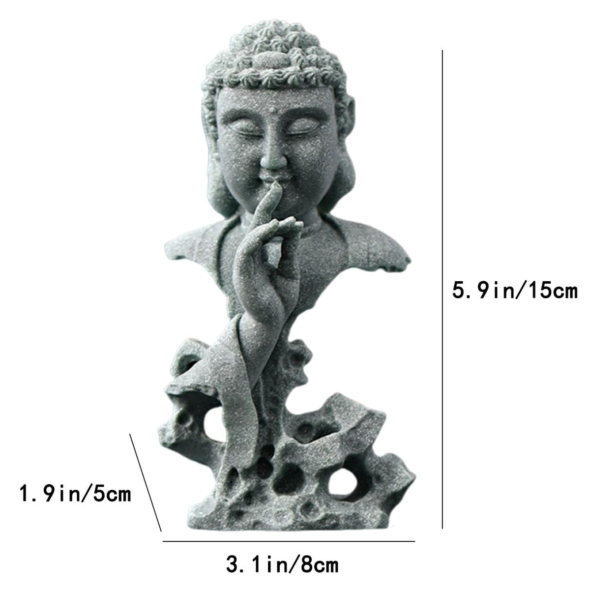 Meditating Buddha Statue Thinker Buddha Sculpture Aquarium Zen Figurine (Fs)
