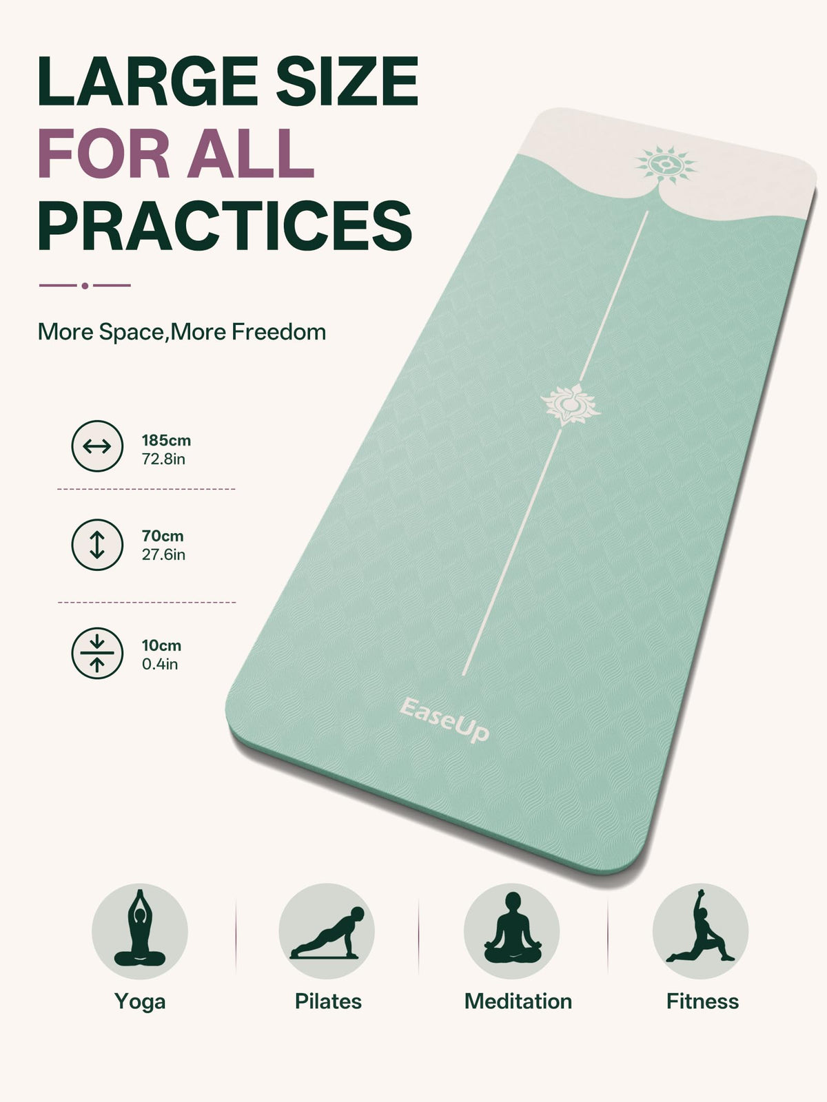 Yoga Mat 73"x28"x0.4" (Green)