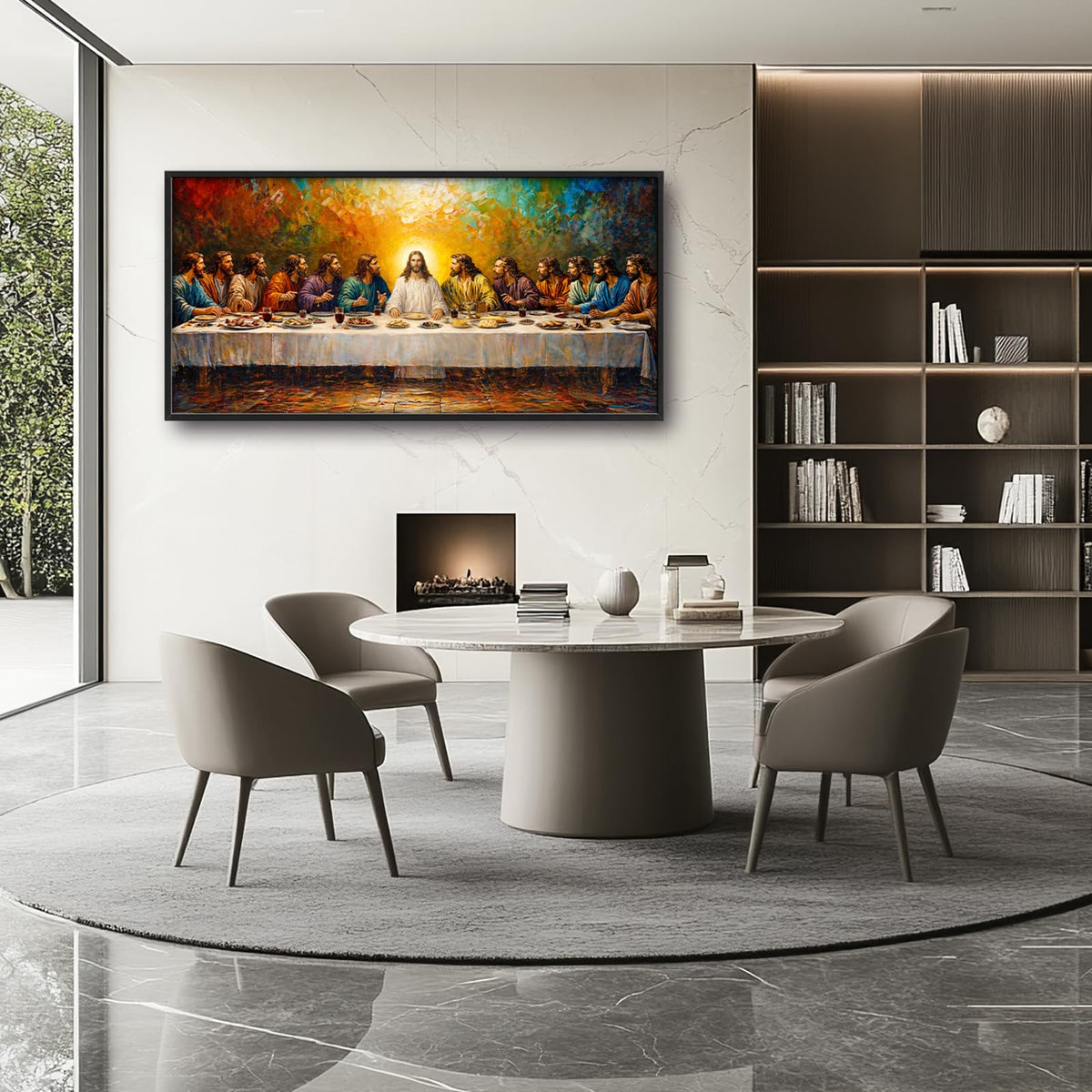 Large Framed The Last Supper Wall Art (The Last Supper / 60"L x 30"W)