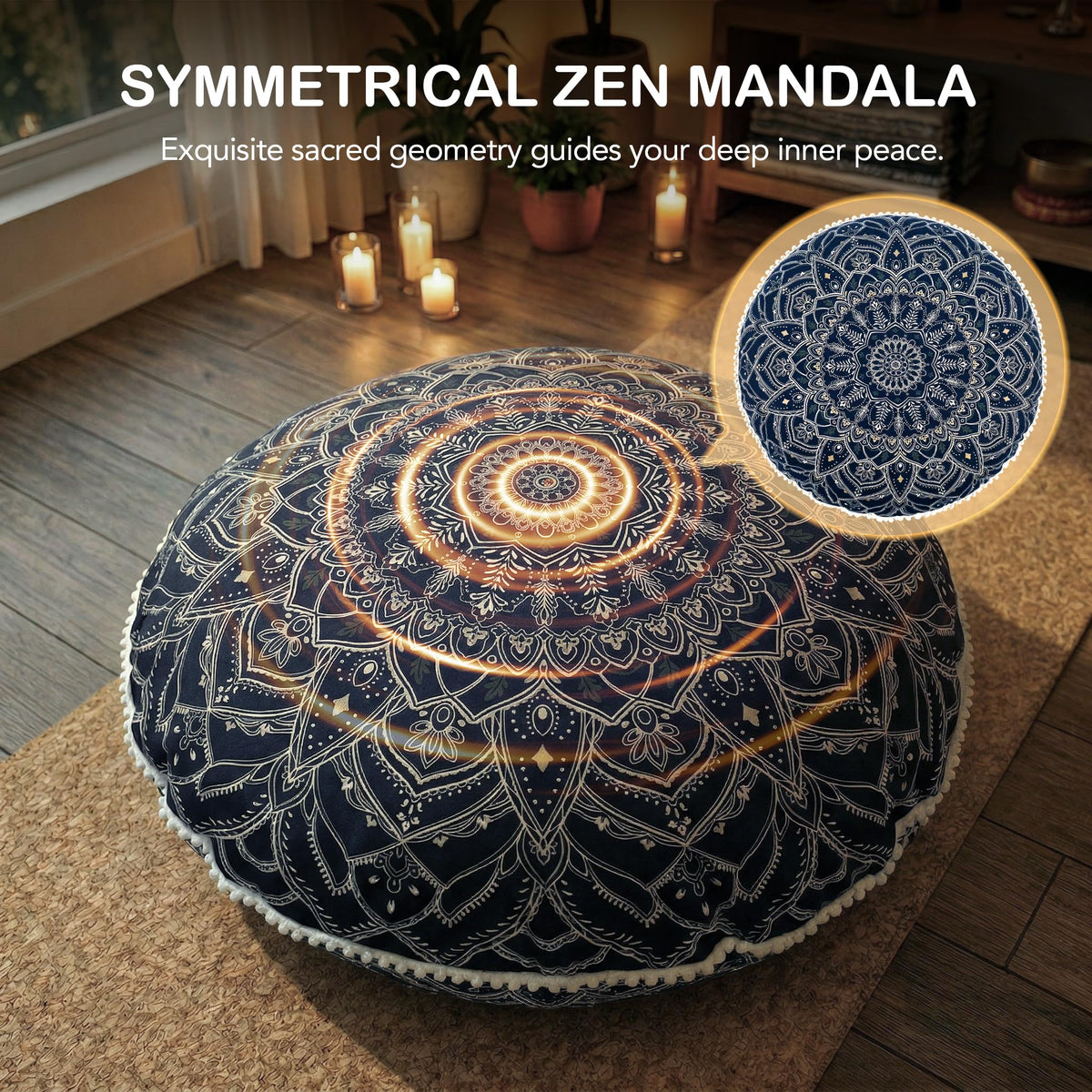 Meditation Cushions 2 Pack (1 Count (Pack of 1) / Black)