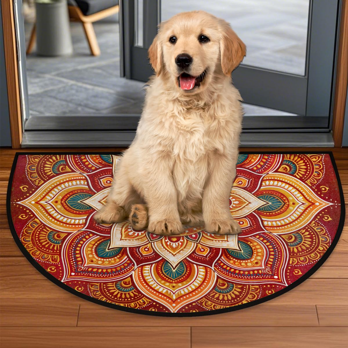 Lotu Half Round Door Mat Semi Moon Rug Fireplace Carpet Area Rugs (Color:45)