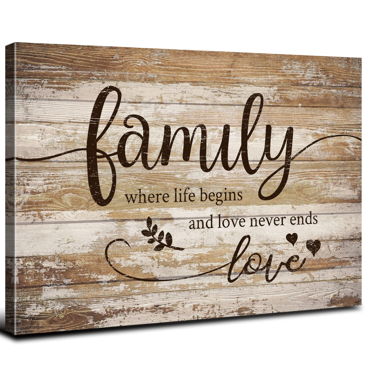 Rustic Bless Home Wall Decor Family Wall Art for Living Room Farmhouse Family Signs Pictures for Kitchen Dining Room Vintage Inspirational Motto Wall Prints Artwork Bedroom Entryway Decorations 12x16" (16"L x 12"W / Family)