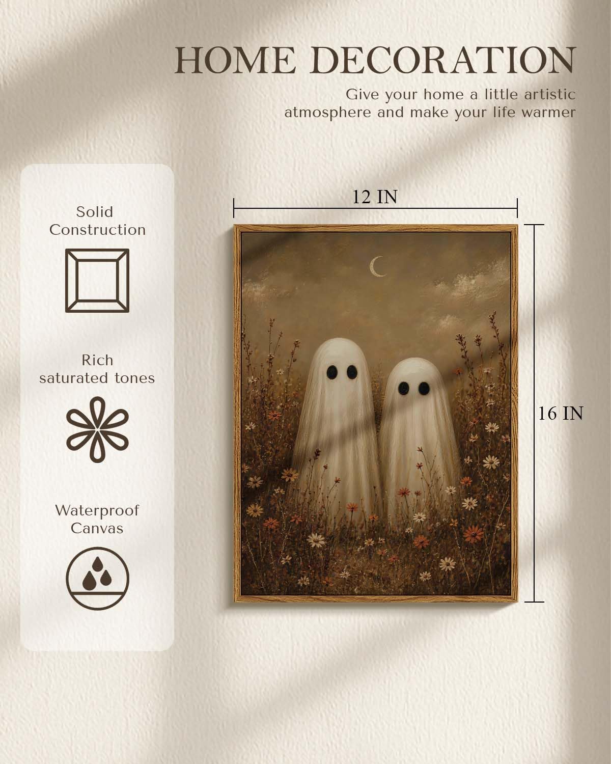 HARVEY Halloween Ghost Wall Art 12x16 (Ghost Pair / 16"L x 12"W)