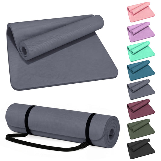 1 2"Thick Yoga Mat (Graphite / 71"L x 24"W x 0.5"Th)