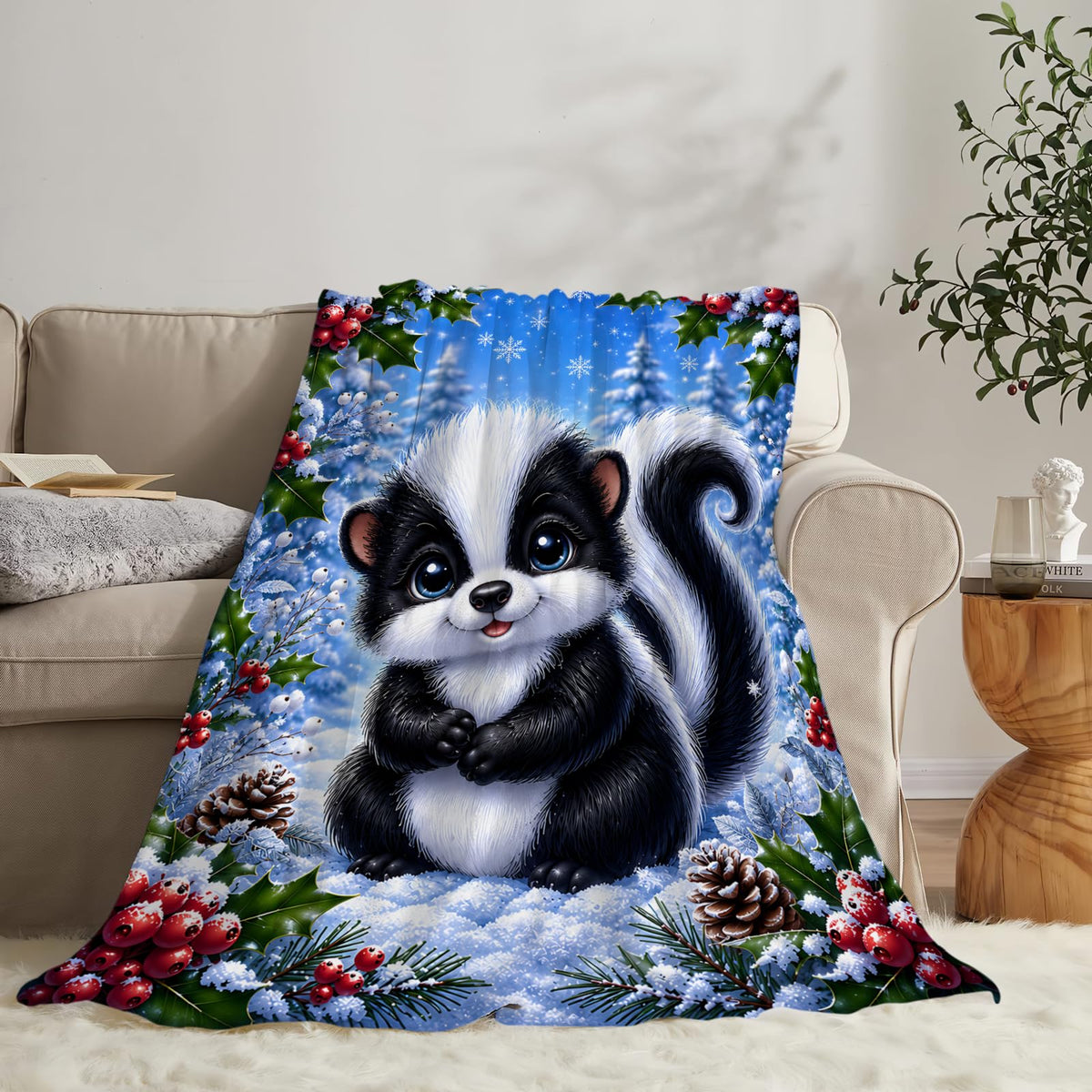 Christmas Skunk Blanket (60"x80" / Skunk)
