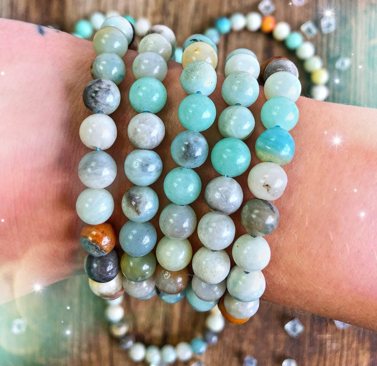 108Pcs Amazonite Beads for Bracelet Jewelry Making 8MM Natural Loose Amazonite Stone Beads Gemstone Beads Round (Amazonite / 8MM, 108pcs)