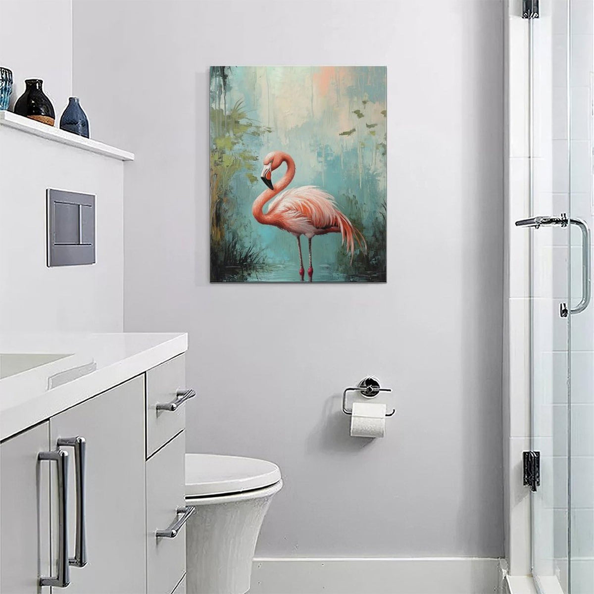 Flamingo Wall Art (20"L x 16"W / Flamingo)