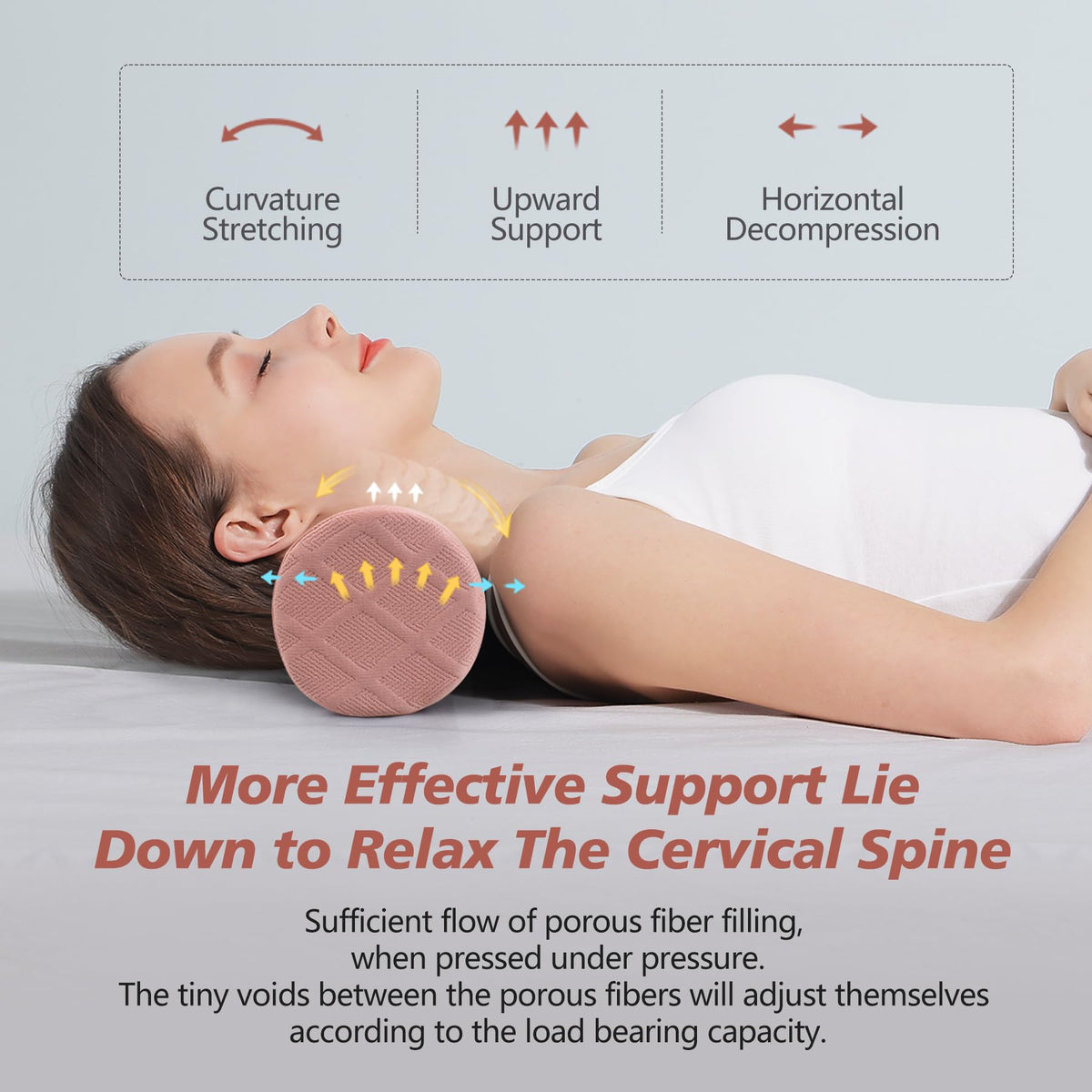Cervical Roll Pillow (Pink / Medium - 3.9" H)