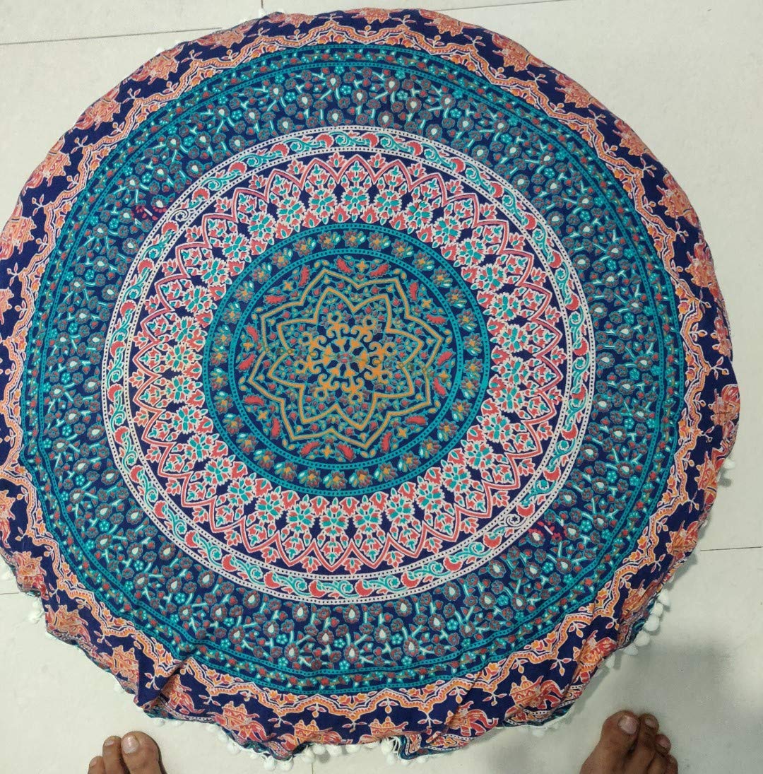 ICC Large Hippie Mandala Floor Pillow Cover (Brown)