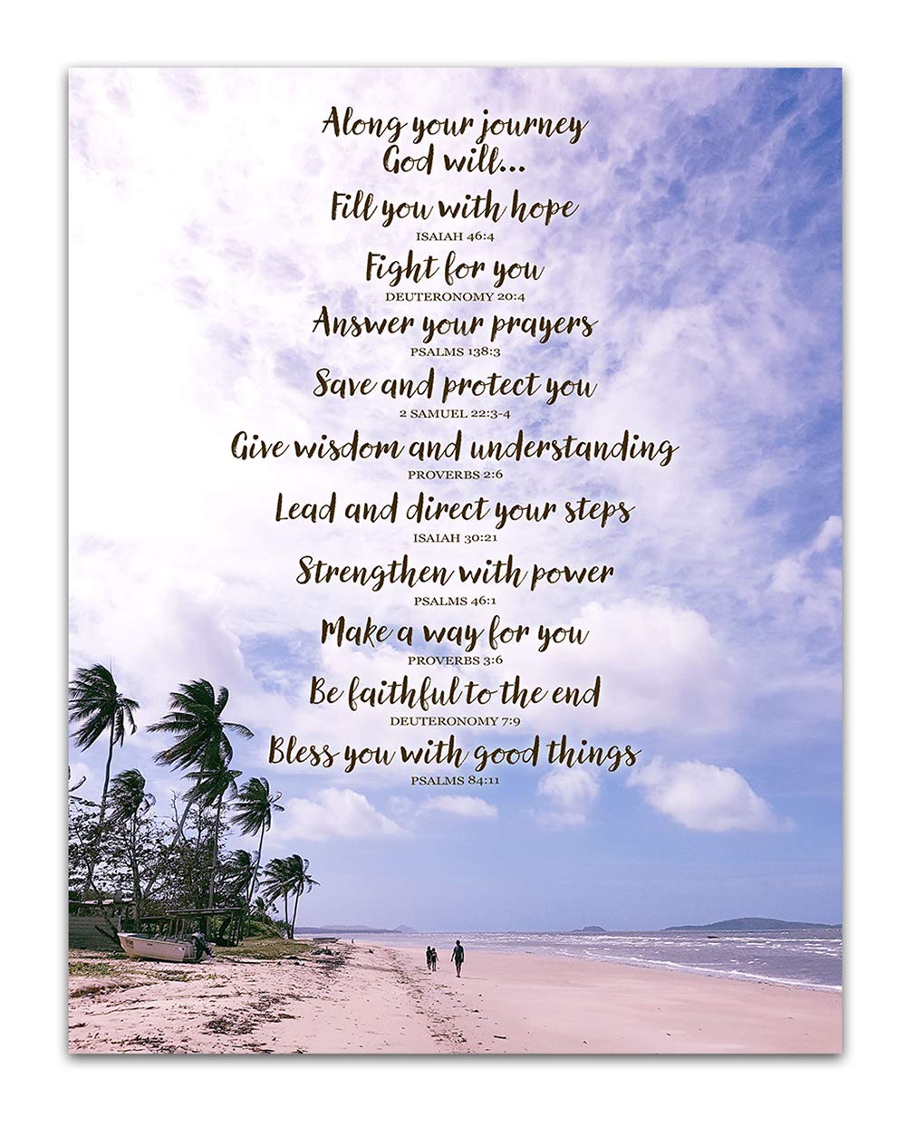 Along your journey Spiritual Quotes Wall Art Decor (Purple Sky)