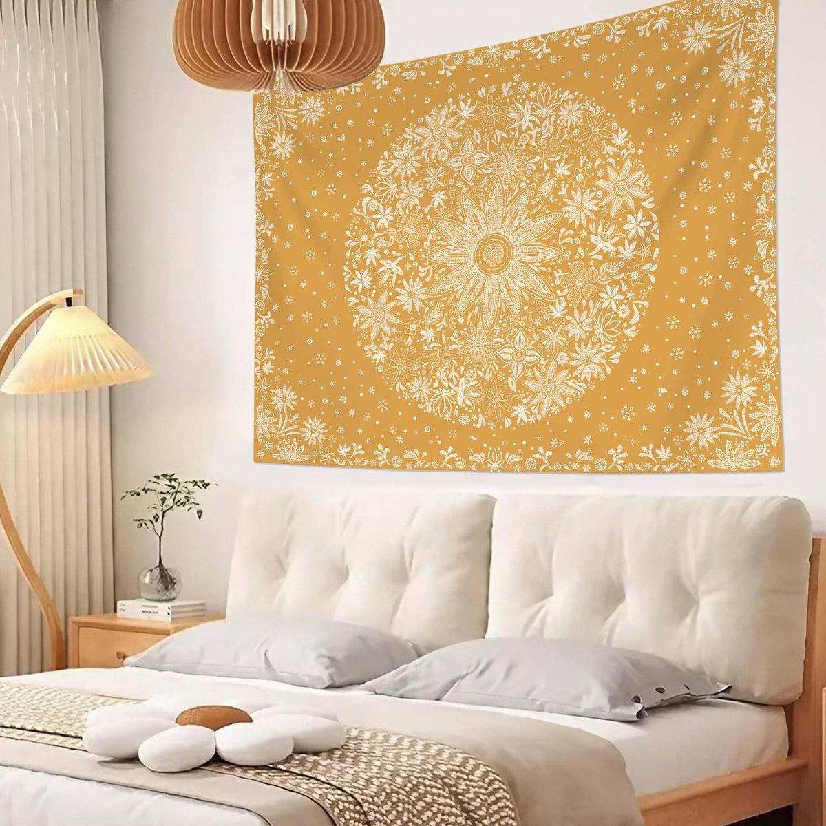 Bohemian Tapestry Wall Hanging (Bohemian / Orange / 80"L x 60"W)