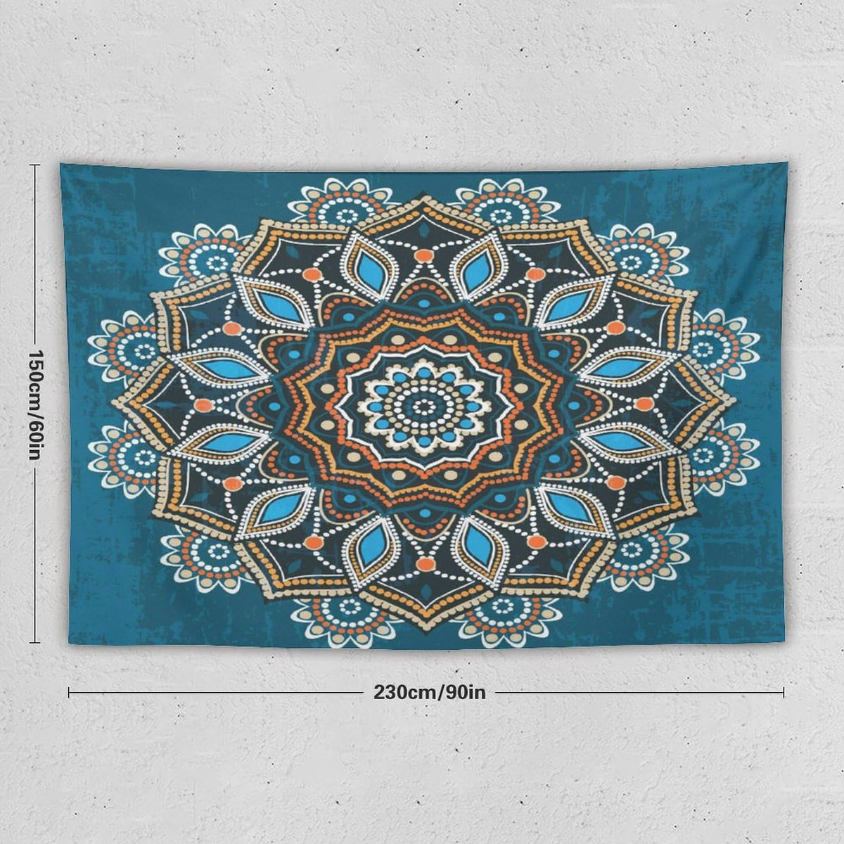 Ornamental Mandala Tapestry Wall Hanging Indian Hippie Bohemian Art Floral Texture Pattern Tapestries Home Decor for Kitchen Farmhouse Living Room Bedroom Dorm 60"x90" (60"L x 90"W / Mandala-6)
