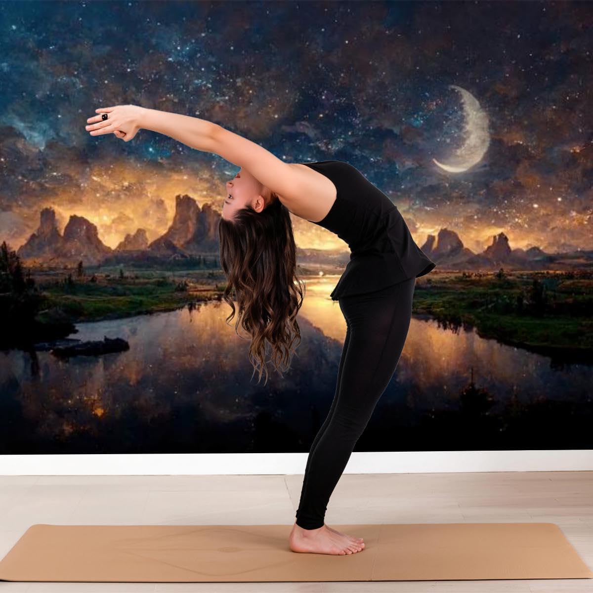 Peel and Stick Wall Mural Wallpaper Night Sky 114"×82" Decor G21 (G21 / 114" x 82")