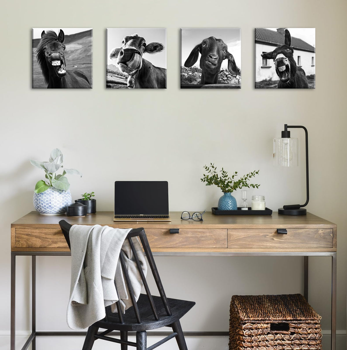 Funny Bathroom Wall Art (12"L x 12"W / Artwork-a09)