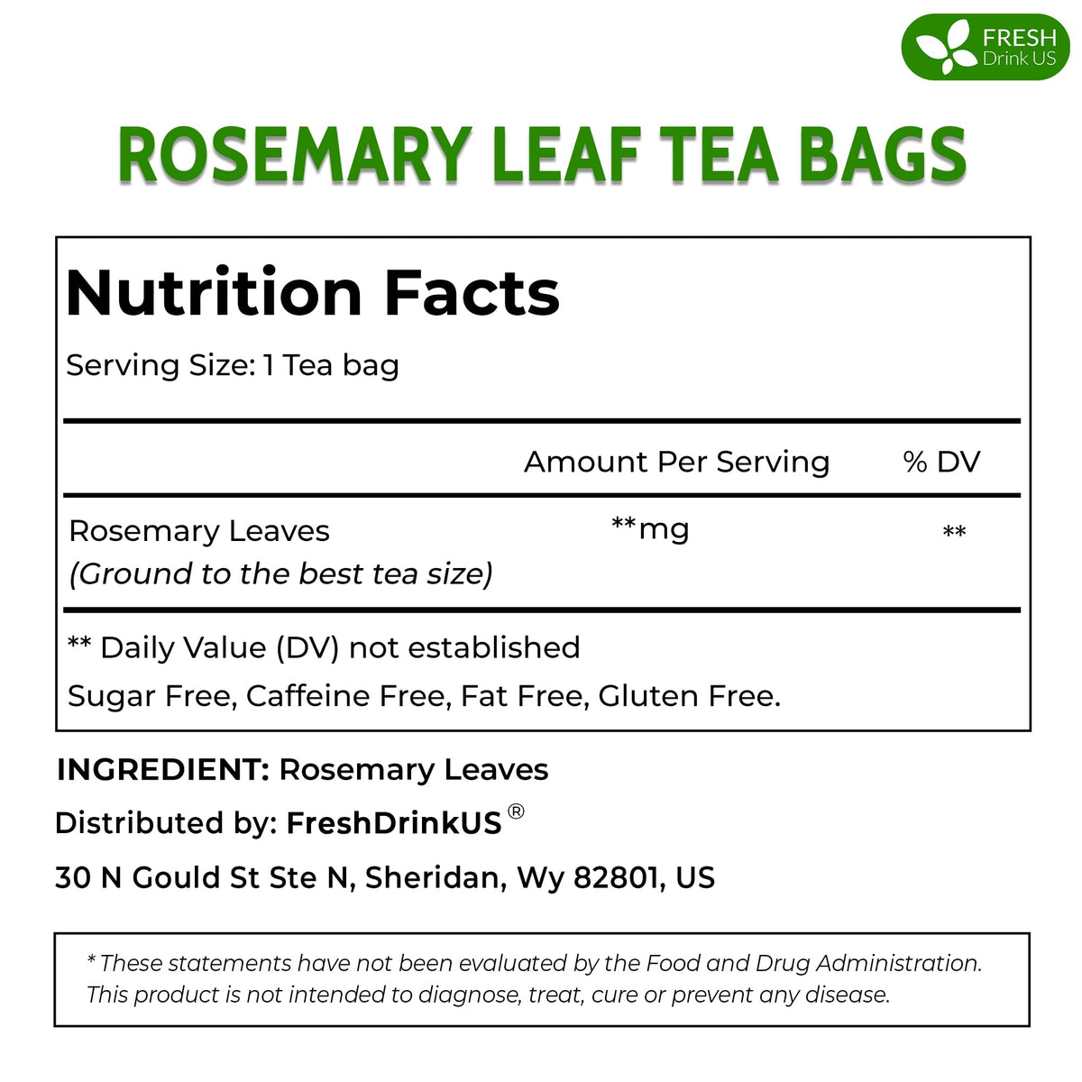 Premium Rosemary Leaf 135 Tea Bags (135 Tea Bags)