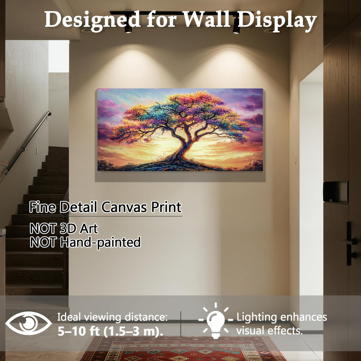 Colorful Tree of Life Wall Art (Mythical Tree / 40"L x 20"W)