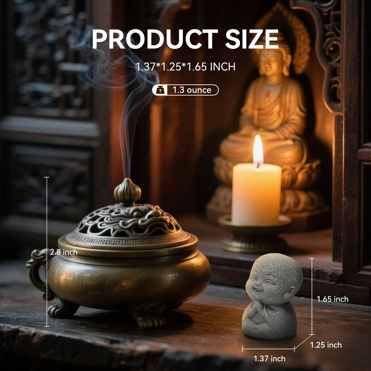 4Pcs Mini Monk Buddha Statues (Mini Monk Buddha Statue)